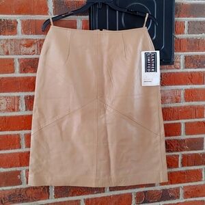 Leather Limited Tan Leather Skirt Size 8 (1062)